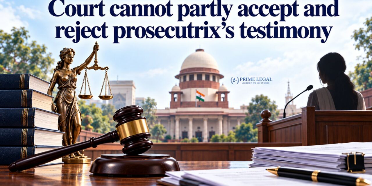 PRIME LEGAL | Supreme Court Acquits Appellant in Rape Case: Prosecutrix’s Testimony Cannot Be Accepted in Part and Rejected in Part