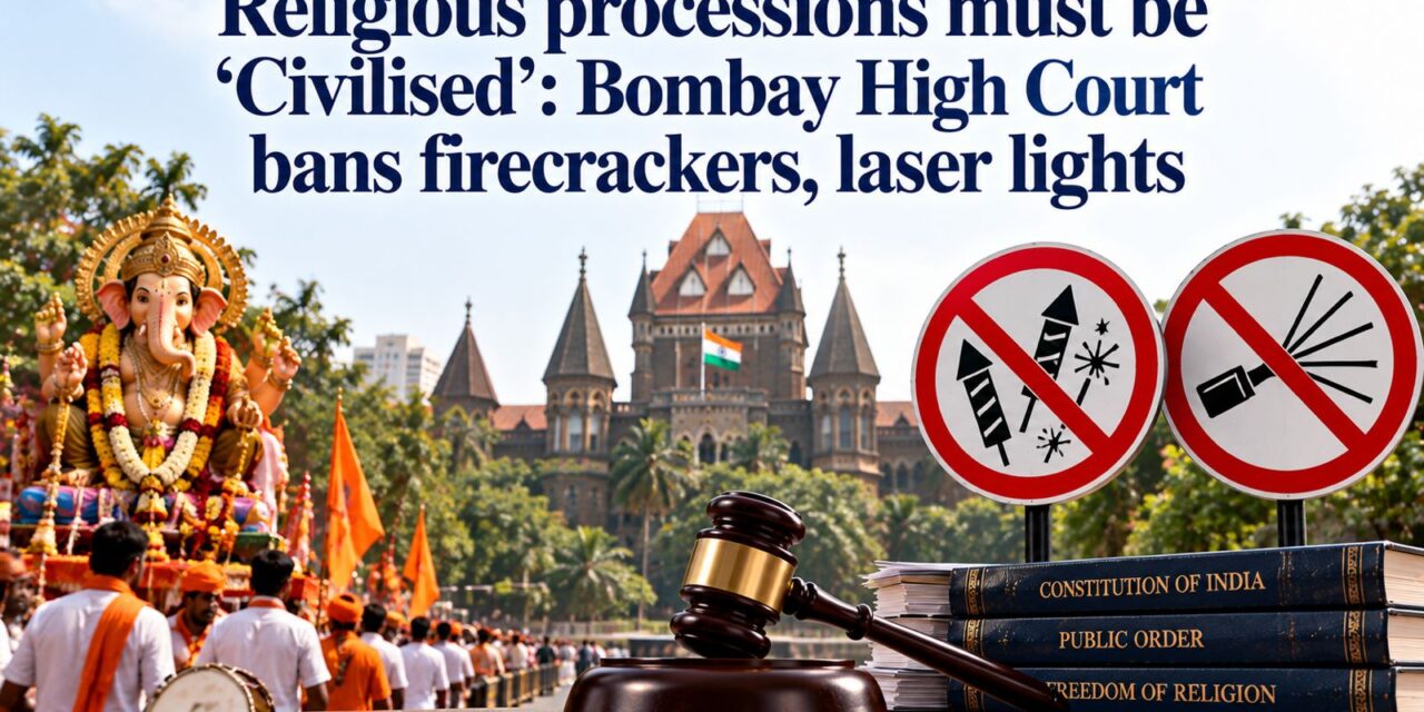PRIME LEGAL | Religious processions must be ‘Civilised’: Bombay High Court bans firecrackers, laser lights