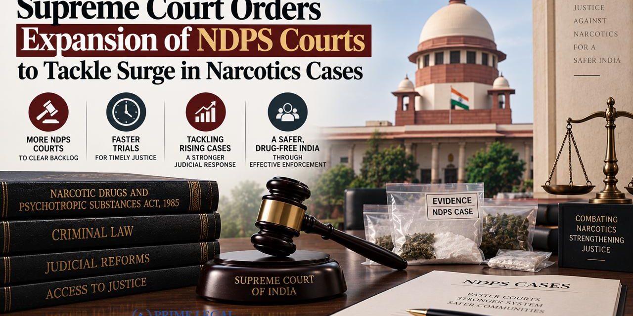 PRIMELEGAL | Supreme Court Orders Expansion of Exclusive NDPS Courts to Tackle Rising Narcotics Cases