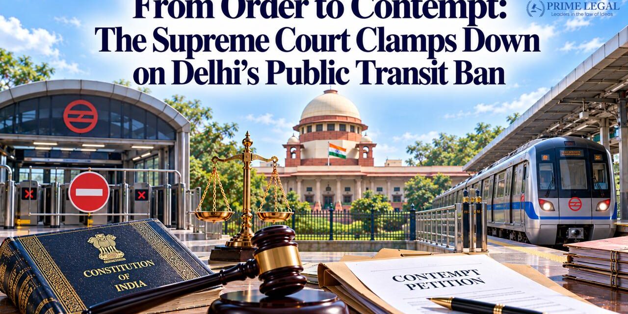 PRIME LEGAL | From Order to Contempt: The Supreme Court Clamps Down on Delhi’s Public Transit Ban