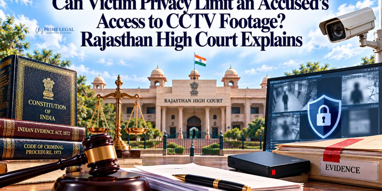 PRIMELEGAL | Can Victim Privacy Limit an Accused’s Access to CCTV Footage? Rajasthan High Court Explains