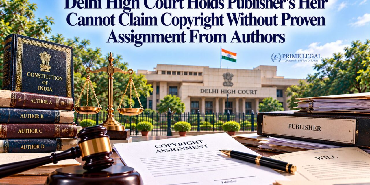 PRIMELEGAL | Delhi High Court Holds Publisher’s Heir Cannot Claim Copyright Without Proven Assignment From Authors