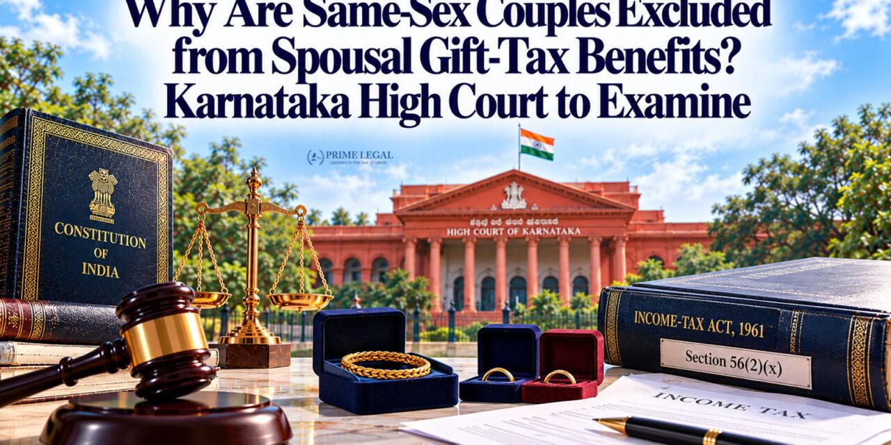 PRIME LEGAL | Why Are Same-Sex Couples Excluded from Spousal Gift-Tax Benefits? Karnataka High Court to Examine