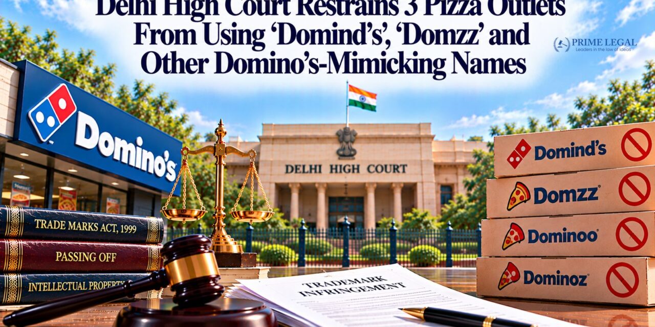PRIMELEGAL | Delhi High Court Restrains 3 Pizza Outlets From Using ‘Domind’s’, ‘Domzz’ and Other Domino’s-Mimicking Name