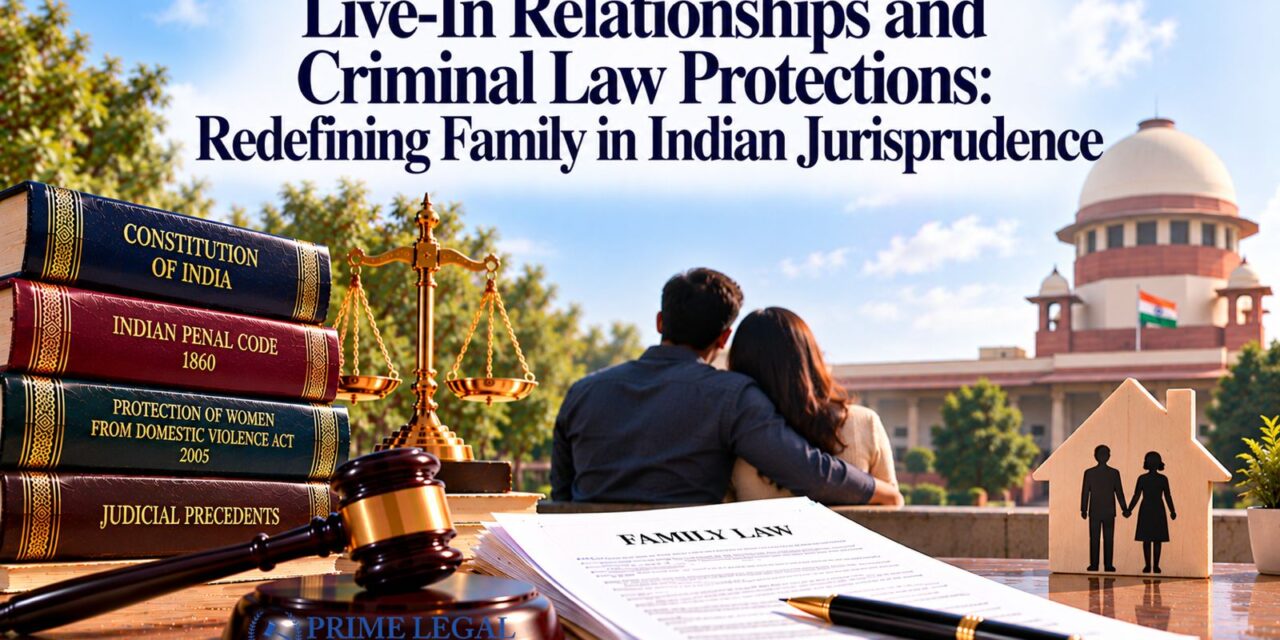 PRIME LEGAL | Live-in Relationships and Criminal Law Protections: Redefining Family in Indian Jurisprudence