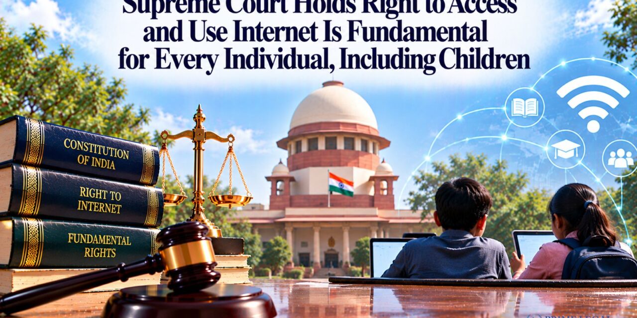 PRIMELEGAL | Supreme Court Holds Right to Access and Use Internet Is Fundamental for Every Individual, Including Children