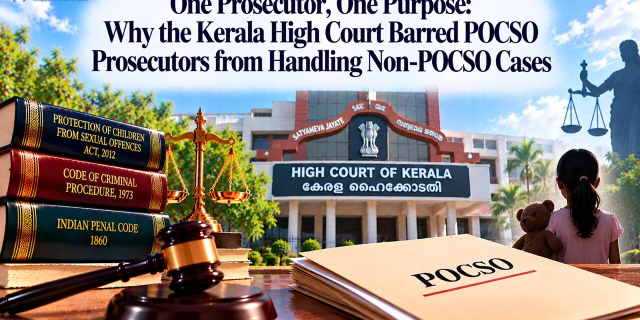 PRIME LEGAL | One Prosecutor, One Purpose: Why the Kerala High Court Barred POCSO Prosecutors from Handling Non-POCSO Cases