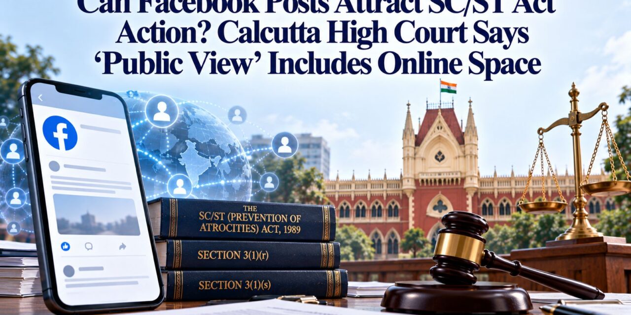 PRIME LEGAL | Can Facebook Posts Attract SC/ST Act Action? Calcutta High Court Says ‘Public View’ Includes Online Space