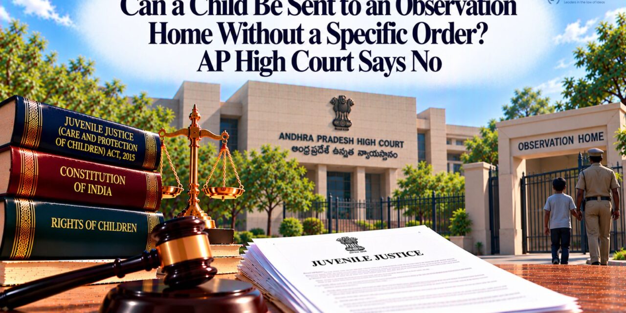 PRIMELEGAL | Can a Child Be Sent to an Observation Home Without a Specific Order? AP High Court Explains