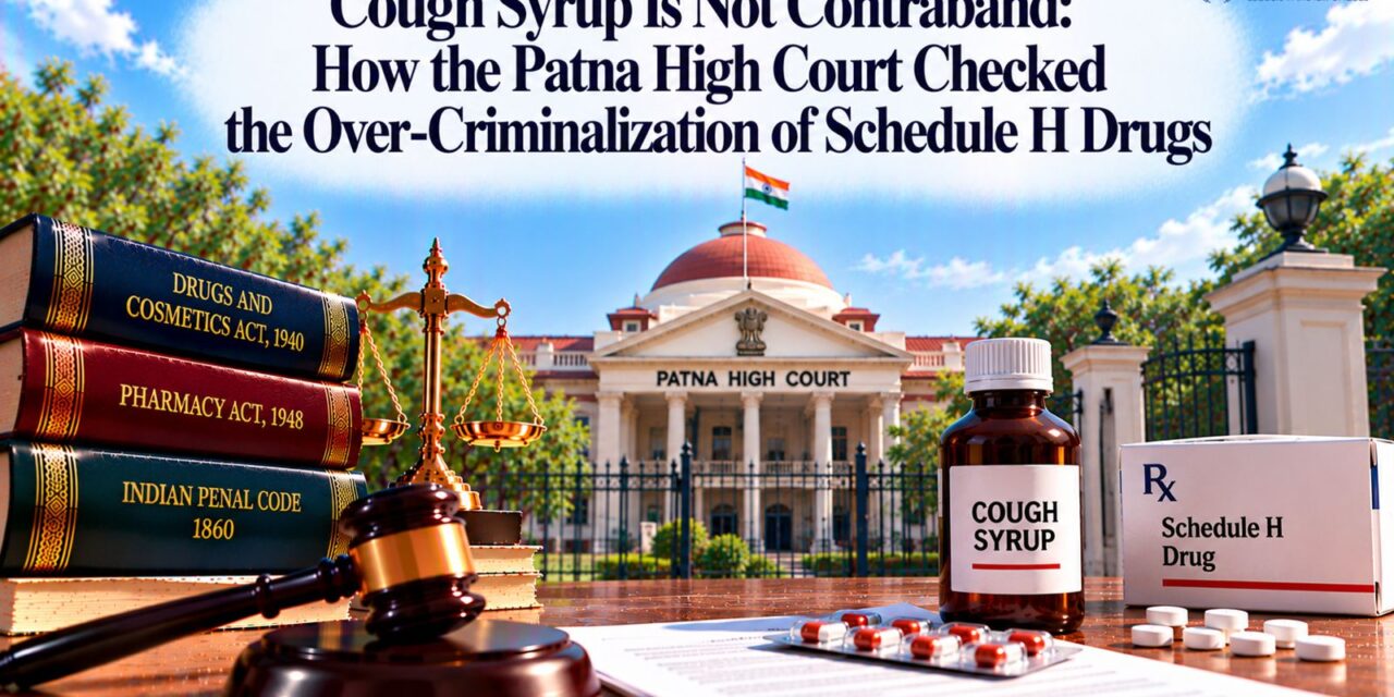 PRIME LEGAL | Cough Syrup Is Not Contraband: How the Patna High Court Checked the Over-Criminalization of Schedule H Drugs
