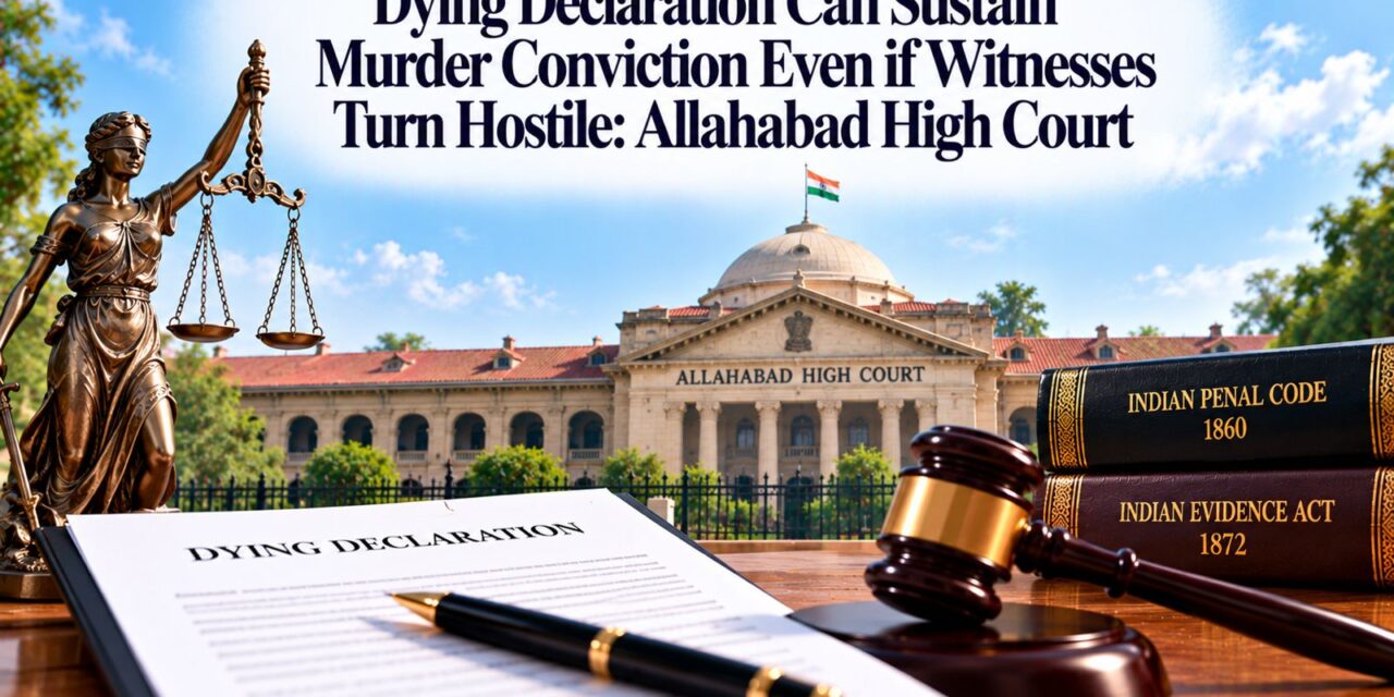 PRIMELEGAL | Dying Declaration Can Sustain Murder Conviction Even if Witnesses Turn Hostile: Allahabad High Court