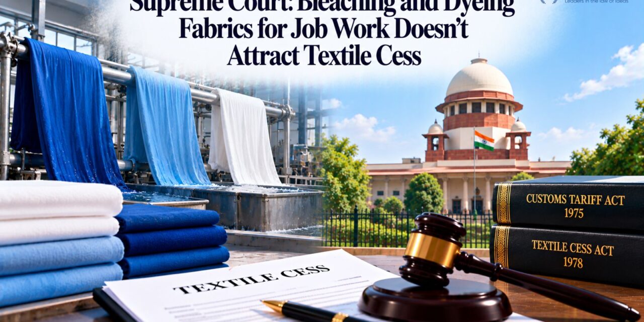 PRIMELEGAL | Supreme Court: Bleaching and Dyeing Fabrics for Job Work Doesn’t Attract Textile Cess