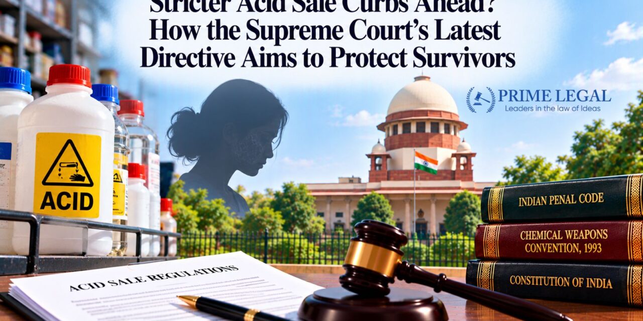 PRIME LEGAL | Stricter Acid Sale Curbs Ahead? How the Supreme Court’s Latest Directive Aims to Protect Survivors