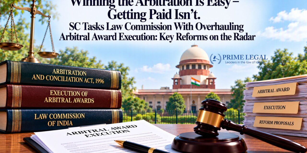 PRIME LEGAL | Winning the Arbitration Is Easy – Getting Paid Isn’t. SC Tasks Law Commission with Overhauling Arbitral Award Execution: Key Reforms on the Radar