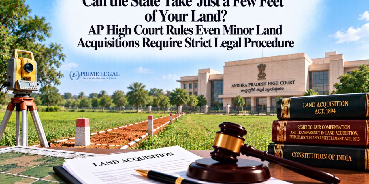 PRIMELEGAL | Can the State Take ‘Just a Few Feet’ of Your Land? AP High Court Rules Even Minor Land Acquisitions Require Strict Legal Procedure